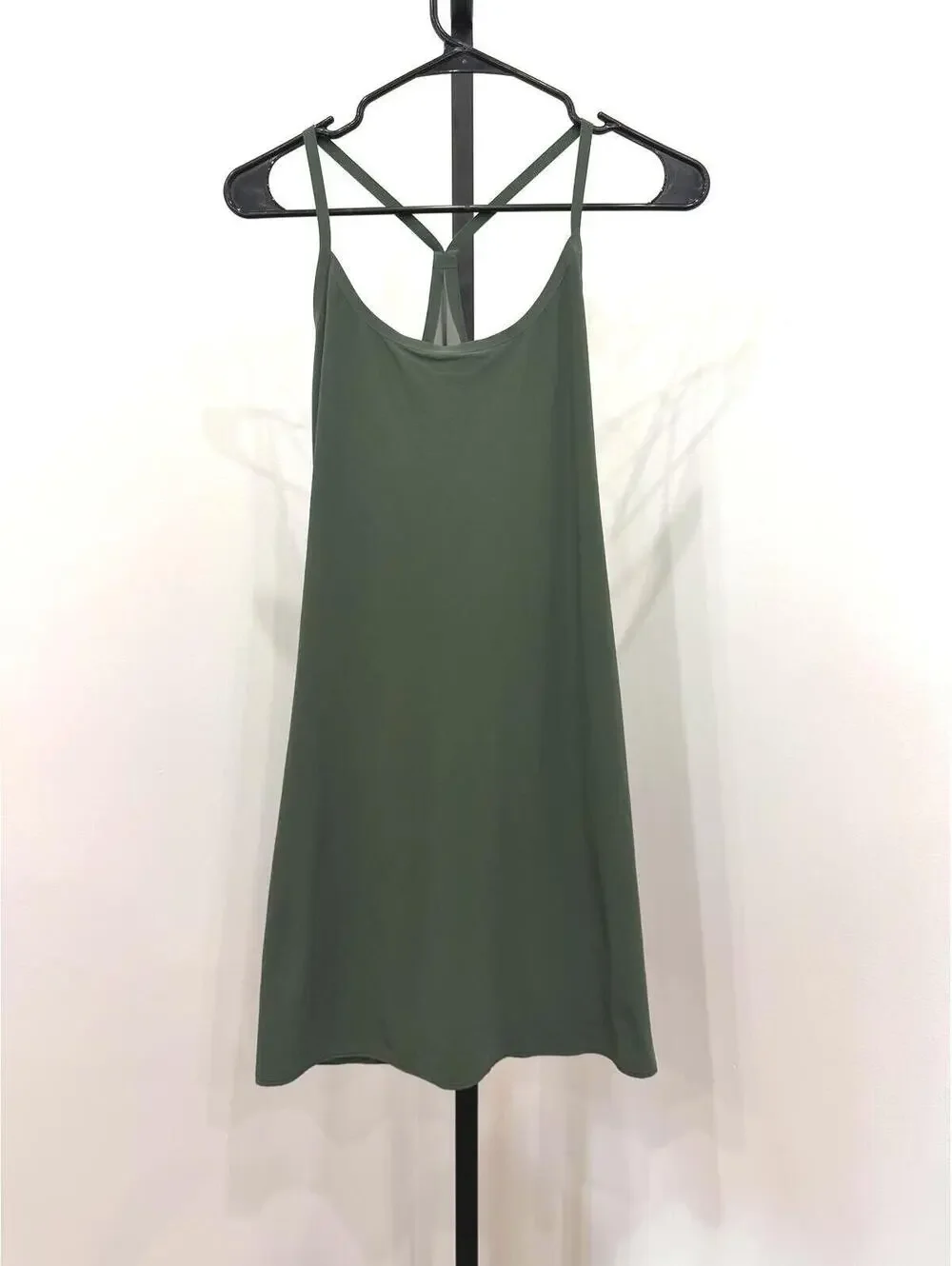 Outdoor Voices Dark Green Athletic Tank Dress with Built-In Lined Support - Picture 1 of 11